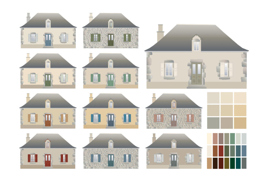 Salers, Cantal, charte des couleurs <span class='a3dc'>a<span>3</span>dc </span> Atelier 3D couleur