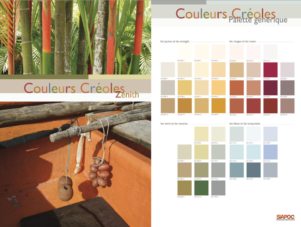 Siapoc couleurs imaginaire creole, nuancier, coloriste a3dc Atelier 3D couleur