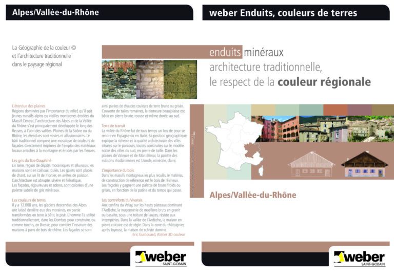 Weber Saint-Gobain, outils de communication couleur, a3dc. géographie de la couleur atelier 3D couleur