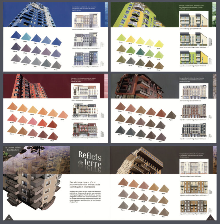 Zolpan, Brochure Reflectiv', concept du document de communication de la gamme de pigments réfléchissants a3dc Atelier 3d Couleur