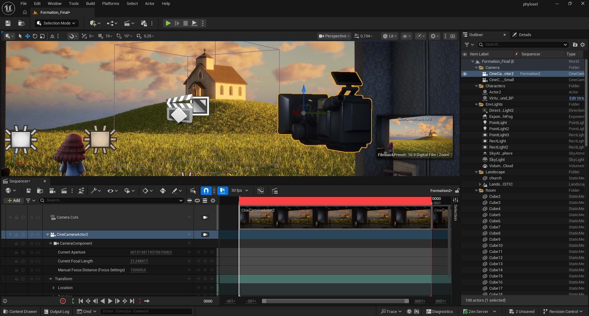 Animation d’une caméra et création d’une séquence avec Sequencer dans Unreal Engine 5